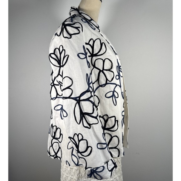 Coldwater Creek Floral Embroidered Jacket Women's 14 Artsy Boho Resort Chic Coat - Picture 3 of 12